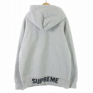  Supreme SUPREME 16FW rib Logo Zip up sweat Heather Rib Logo Zip Up Sweat Heather Parker jacket hood M gray /