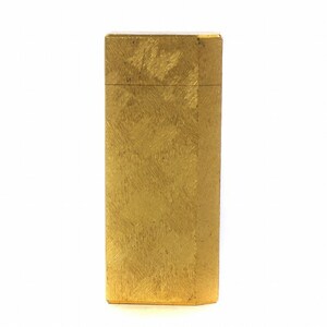 カルティエ Cartier ガスライター ペンタゴン 彫金 クロスカット 五角形 喫煙具 着火未確認 ジャンク品 ゴールドカラー 金色