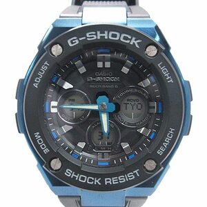 カシオジーショック CASIO G-SHOCK G-STEEL 腕時計 アナデジ 電波 タフソーラー GST-W300G-1A2JF 文字盤 黒 ブラック 青 ブルー ウォッチ