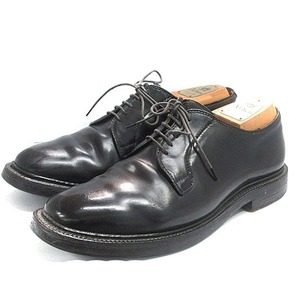 オールデン ALDEN SHIPS別注 革靴 レザーシューズ コードバン 5ホール プレーントゥ 9513 黒 ブラック 7.5 25.5cm位 メンズ