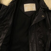 モントリオール MONTREAL シャンゼリゼ レザージャケット 襟ボア 36 M 黒 ブラック /IR ■GY18 メンズ_画像3