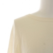 デミルクス ビームス Demi-Luxe BEAMS material of Italy リブニット セーター 長袖 クルーネック 薄手 シルク混 F 白 ホワイト_画像6