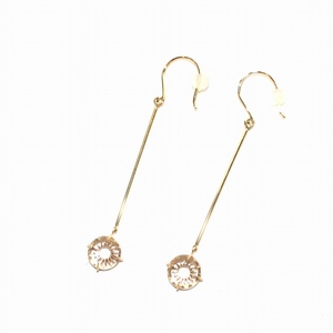  Star Jewelry STAR JEWELRYk rear sun Burst Clear Sunburst earrings both ear for K10 quartz yellow gold clear white 