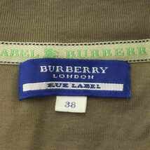 バーバリーブルーレーベル BURBERRY BLUE LABEL カットソー Tシャツ 半袖 ロゴ コットン 38 ベージュ 黒 ブラック /NR ■OS レディース_画像3