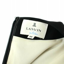 ランバンオンブルー LANVIN en Bleu マトンスリーブワンピース プリーツ 切替 長袖 ひざ丈 38 M 黒 ブラック ベージュ 3126317 レディース_画像8