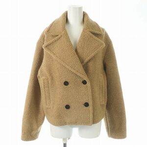 セオリー theory 22AW Teddy Fleece Faux Fur Peacoat ピーコート ショート ダブル ウール S ベージュ 2309604 /SI21 レディース