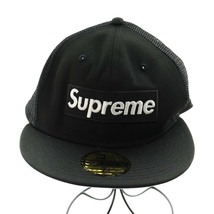 未使用品 シュプリーム SUPREME × new era ニューエラ 22SS Box Logo Mesh Back キャップ 野球帽 帽子 ロゴ刺繍 7 1/2 黒_画像2