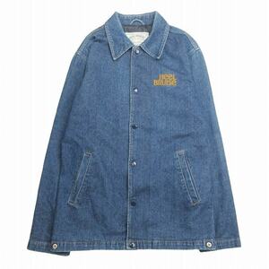 美品 ヒールブルーズ HEEL BRUISE DENIM COACH JACKET デニム コーチ ジャケット ロゴ 刺繍 ブルゾン 上着 アウター M インディゴブルー