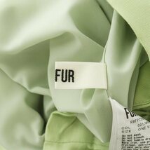 未使用品 ファーファー furfur 22AW ドロストカラーワイドパンツ タグ付き ウエストゴム バックジップ 麻混 リネン混 F 緑 RWFP224044_画像5