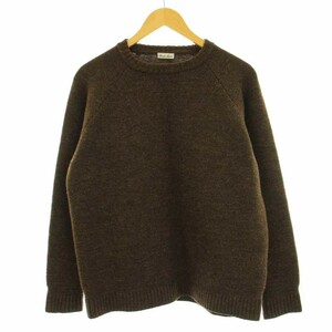 スティーブンアラン Steven Alan UNDYED RAGLAN SLEEVES LOOSE CREW NECK KNIT ニット セーター 長袖 茶 ブラウン 8113-136-0161