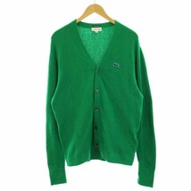 ラコステ LACOSTE カーディガン ニット 薄手 Vネック L 緑 グリーン /KQ メンズ_画像1