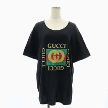 グッチ GUCCI Tシャツ カットソー 半袖 GGロゴ インターロッキング シェリーライン ラメ L 黒 ブラック /AT ■OS メンズ_画像1