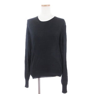  Gucci GUCCI knitted sweater long sleeve ound-necked crew neck silk black black S #SM1 *AA* lady's 