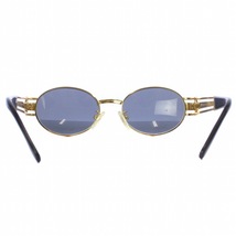 FENDI ヴィンテージ オーバル サングラス 眼鏡 アイウェア ケース付 メタル プラスチック ロゴ イタリア製 ゴールドカラー 黒_画像3