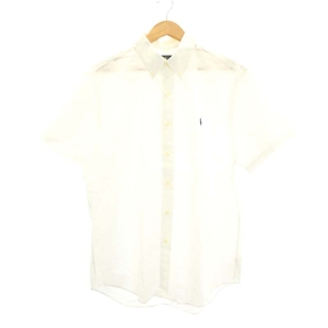 ラルフローレン RALPH LAUREN ロゴ刺繍半袖シャツ 前開き コットン LG 白 ホワイト /NR ■OS ■SH メンズ