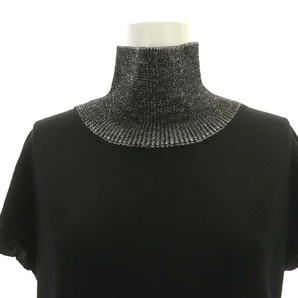 チヴィディーニ CIVIDINI ハイネック ニット セーター 半袖 44 黒 ブラック /NR ■OS レディースの画像4