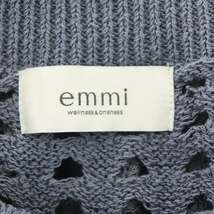 エミアトリエ emmi atelier 22AW メッシュニットプルオーバー カットソー 長袖 コットン混 F サックスブルー /NR ■OS レディース_画像3