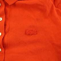 ラコステ LACOSTE SLIM FIT ストレッチコットンピケポロシャツ 半袖 ロゴ刺繍 ワンポイント 鹿の子 38 L 赤 レッド PF5462L_画像8