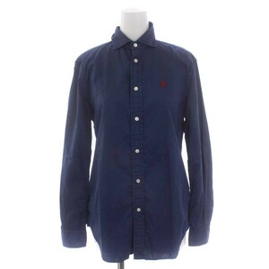 ポロ ラルフローレン POLO RALPH LAUREN シャツ ブラウス 長袖 0 XS 青 ブルー /KQ レディース