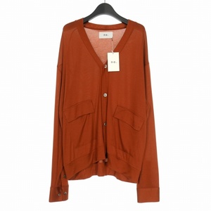 未使用品 ナンバー NO. HIGH GAUGE V NECK CARDIGAN ハイゲージVネック カーディガン1 テラコッタ 22-FW-CD-01 メンズ