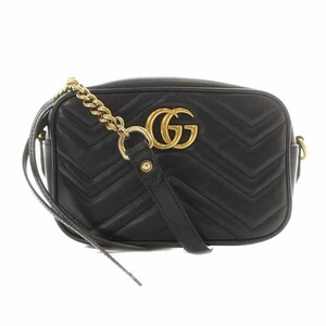 グッチ GUCCI GGマーモント キルティング ミニバッグ ショルダーバッグ 黒 ブラック 448065 /YI14 ■OH ■SH レディース