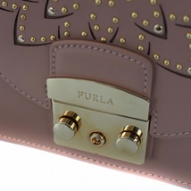 フルラ FURLA 90周年記念モデル メトロポリス METROPOLICE ショルダーバッグ チェーン 家紋 ダリア 天竺牡丹 レザー ピンク レディース_画像5