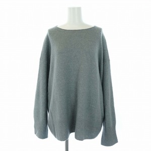  Max Mara MAX MARA LEISURE knitted sweater long sleeve crew neck wool cashmere L gray /BM lady's 