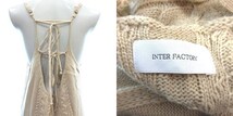 インターファクトリー INTER FACTORY キャミワンピース ロング ケーブルニット スリット リボン F ベージュ /CT レディース_画像6