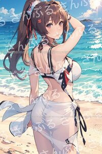 1kc [おまけあり] 艦隊これくしょん 大和 同人ポスター A4サイズ 光沢 高品質イラスト アート アニメ 漫画 ゲーム 美女 艦これ 艦娘 やまと