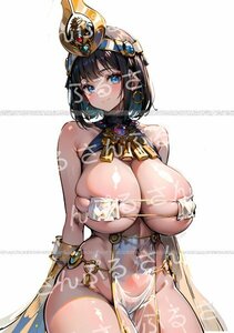 0vc [おまけあり] クイーンズブレイド メナス 同人ポスター A4サイズ 光沢 高品質 イラスト アート アニメ 美少女 QB クイブレ 古代の王女