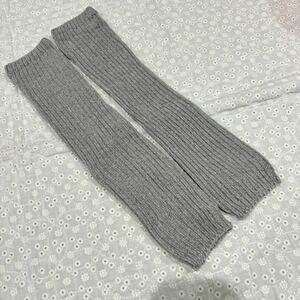  unused * leg warmers * light gray * molding knitted 