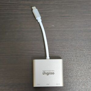 映像変換アダプタ [USB-C オス→メス HDMI /USB-A＋USB-Cメス給電] 
