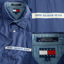 AＡ250 トミーヒルフィガー TOMMY JEANS 半袖シャツ M 肩幅50 メール便可 xq_画像4