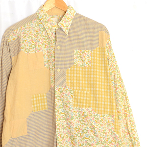 KS218 Karl hell mKARL HELMUT long sleeve shirt L shoulder width 48 button down Crazy pattern total pattern mail service shipping possible xq