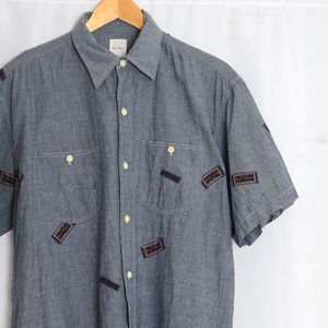 KS229 Karl hell mKARL HELMUT short sleeves shirt M shoulder width 50 label mail service shipping possible xq