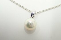 ◆◇美品　MIKIMOTO　ミキモト　SV925　アコヤパール　ネックレス　7.8㎜　2.4g　40㎝　真珠◇◆_画像3