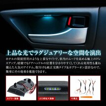 トヨタ プリウス ZVW30系 LED ドアハンドル イルミネーション インサイド ドアハンドルイルミ アイスブルー水色 インナーランプ 増設キット_画像2