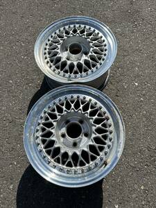 BBS RS317 16インチ 7.5J 5穴　PCD 114.3 オフセット35 中古アルミホイール2本　深リム 希少　BBS RS ジャンク品