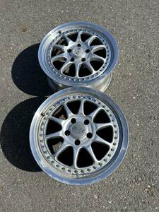 希少　BLITZ RACING ブリッツ 17インチ　7.5J 5穴PCD114.3 オフセット35 PCD114.3 中古アルミホイール2本　当時物 ドリフト 