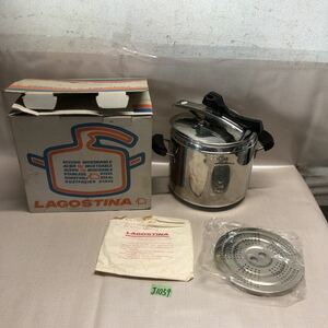 (J1059) LAGOSTINA ラゴスティーナ 圧力鍋 専用外箱付 両手鍋 ステンレス製 調理器具 