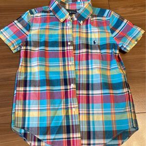 美品　RALPH LAUREN ラルフローレン キッズ 子ども 130cm シャツ 半袖シャツ 男の子