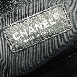 CHANEL ★ 極上美品 シャネル パリビアリッツ 高級ハラコ ファー 毛 トートバッグ ハンドバッグ ブラック レザー バッグ トート 黒 レアの画像10