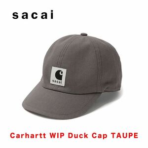 ◆即完売/希少コラボ◆ Sacai Carhartt WIP Reversible Duck Cap Taupe 24SS サカイカーハート キャップ グレー 帽子 メンズ レディース