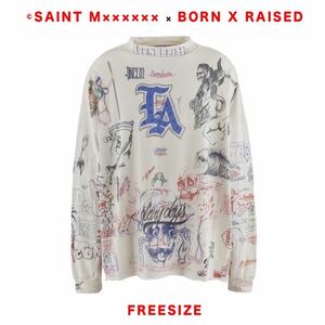 ◆新品未使用/国内正規品◆SAINT MICHAEL × BornxRaisedセントマイケルボーンレイズド 24SS BR_LS TEE LA ロンT スウェット フリーサイズ