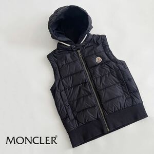 ◆極美品/国内正規品◆MONCLER モンクレール MAGLIA GILET ダウンベスト/サイズ130/ ネイビーVEST キッズ ナイロンベスト ジャケット 