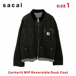 ◆即完売/希少コラボ◆ Sacai Carhartt WIP Reversible Duck Jacket 24SS サカイカーハート サイズ1 BLACK ジャケット ブルゾン 