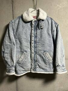 80s ヴィンテージ Levi’s B-3type DENIM BOA JACKET リーバイス B-3タイプ デニム ボア ジャケット L アシッドウォッシュ アメリカ製