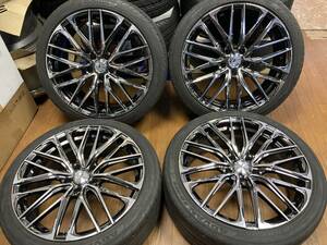 ◆Weds レオニス SK 19インチ◆8J+35 5H114.3◆ヨコハマ アドバンスポーツV105 225/40R19 2022年製造◆クラウン マークX 10アルファード等