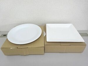 未使用・保管品★Noritake★ノリタケ　コニフェール　丸皿　約27.5㎝　4枚　コンジュント　角皿　約25.5㎝　4枚　電子レンジ・食洗器対応