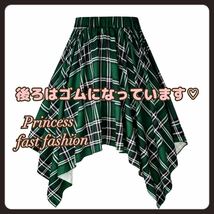 ★特別御奉仕品★【6L／レッド】チェック柄編み上げ＊アシンメトリー＊ミニスカート＊大きいサイズ＊レディース＊コスプレ＊女装＊V系_画像5